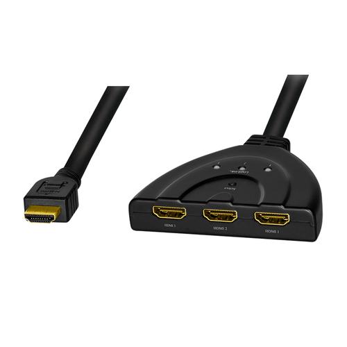 Logilink HDMI switch, 3-port, bidirectional (1x3/3x1), 4K/30Hz, CEC