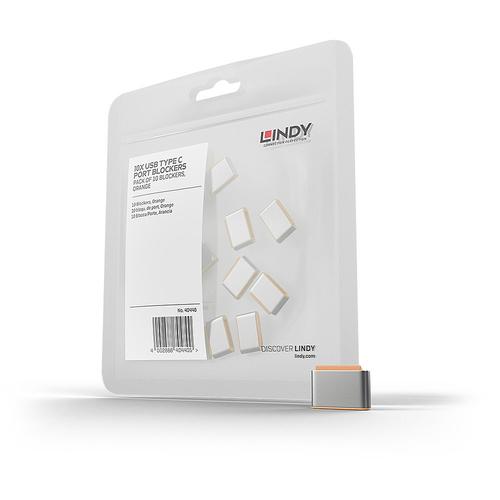 Lindy USB Type C Lock orange 10 pieces