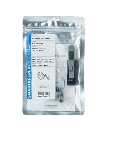Smartkeeper Mini "RJ11 Port" Blocker grey 4 pcs.+Key