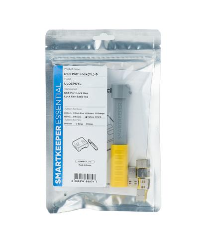 Smartkeeper Basic "USB-A Port" Blocker yellow 6 pcs.+Key
