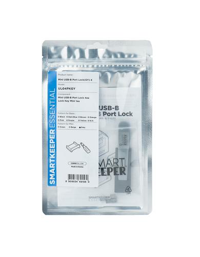 Smartkeeper Mini "Mini USB-B Port" Blocker grey 4 pcs.+Key