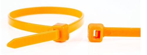 WKK Plastic cable ties Orange 200x3.6mm 100 pieces.