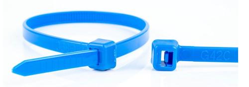 WKK Plastic cable ties Blue 200x3.6mm 100 pieces.
