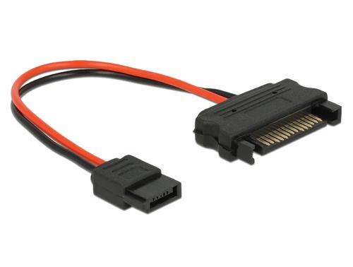 Delock SATA Cable Slim 6pin - SATA 15pin 0.10m