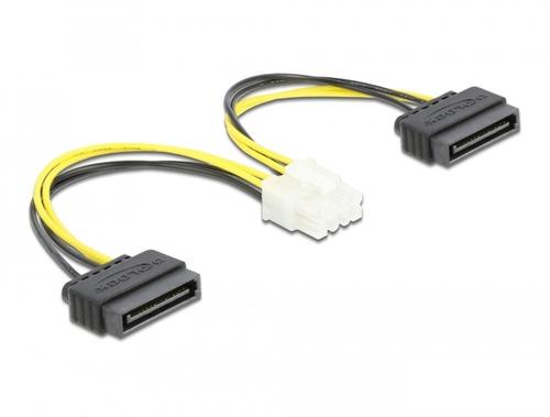 Delock Power cable 2 x SATA 15 Pin male to 8 Pin EPS (multicolored)