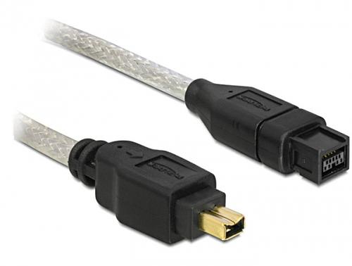 Delock FireWire Cable FW400 4Pin - FW800 9Pin St/St 1.00m
