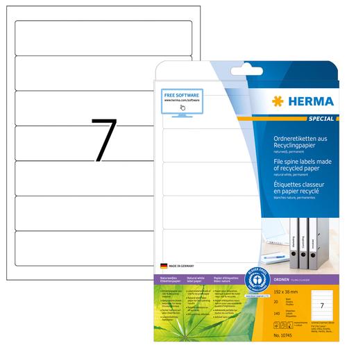 Herma Recycling Labels A4 20 Sheets 192x38