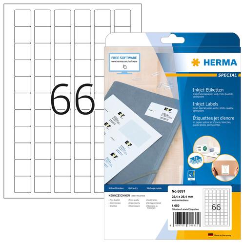 Herma A4 White Inkjet Labels 25