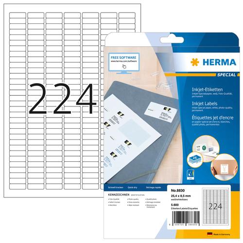Herma Inkjet labels A4 white 25.4x8.5 mm paper 5600 pcs.