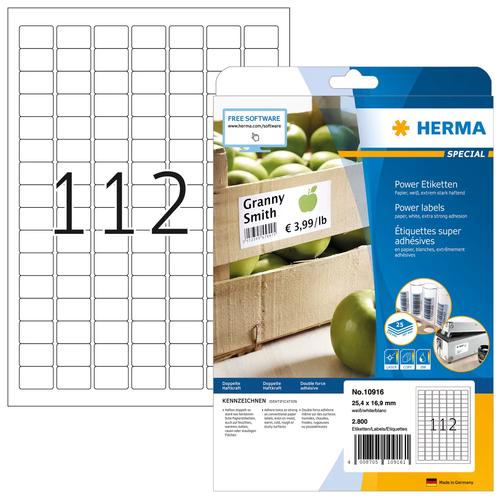 Herma A4 White Labels 25.4x16.9 mm Extremely Adhesive 2800 Pieces.