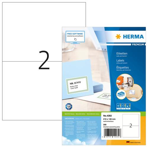 Herma Premium A4 white labels 210x148 mm paper 200 pcs.
