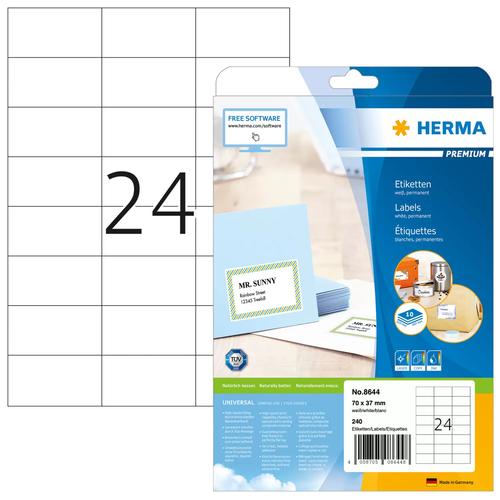 Herma Premium A4 White Labels 70x37 mm Paper 240 pcs.