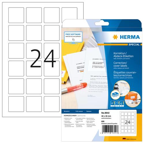 Herma QR-Code Etik. A4 40x40 mm square white 600 pieces.