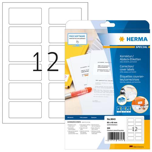 Herma QR-Code Etik. A4 80x40 mm white 300 pieces.