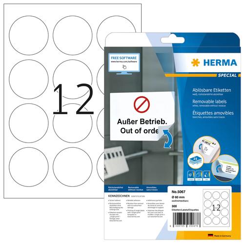 Herma A4 White Labels, 60 mm