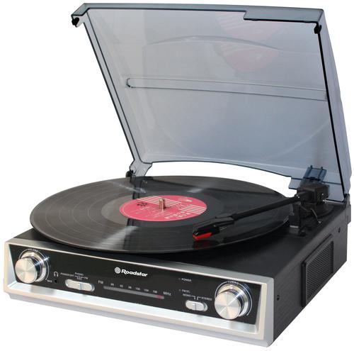 Roadstar TTR-8634 Audio Turntable, Black, Silver