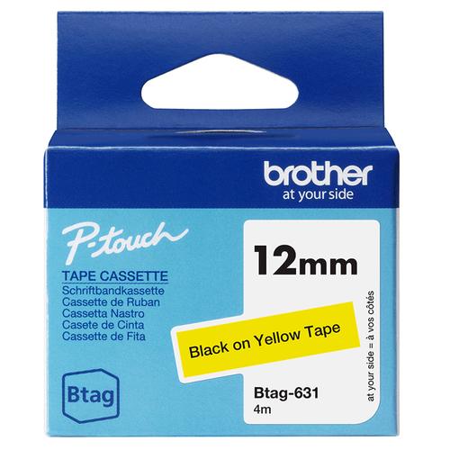 BROTHER BTAG-631 label tape, black on yellow