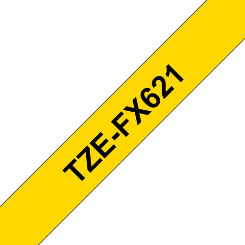 BROTHER TZE-FX621 label tape, black on yellow