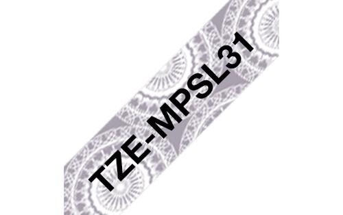 BROTHER TZE-MPSL31 label tape, black on silver