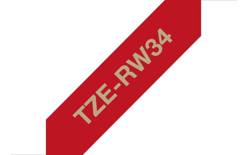 Brother TZE-RW34 label-making tape Gold on