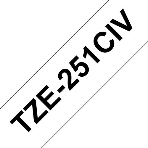 BROTHER Label tape cassette TZe-251CIV 24mm white/black