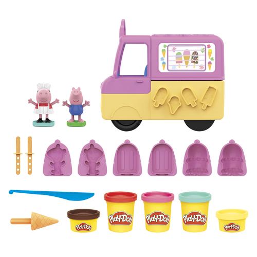 PLAY-DOH Peppas Ice Cream Playset with Ice Cream Truck, Peppa and George Figures