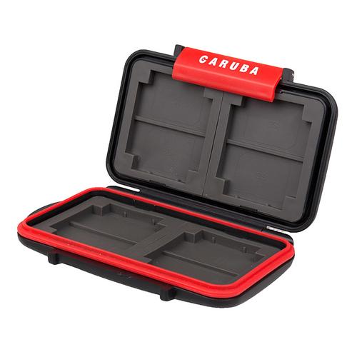 Caruba MCC-1 memory card case for 8 cards, Black, Red
