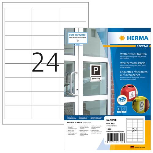 Herma Weather-resistant, impregnated, A4, 80 sheets, 66x33.8
