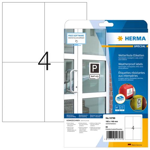 Herma Weather-resistant, impregnated, A4, 20 sheets, 105x148