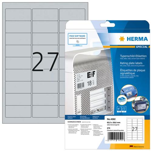Herma Type plate labels A4 63