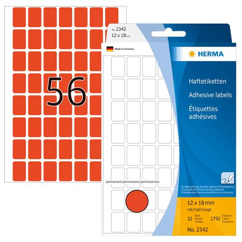Herma Multi-purpose labels red 12x18 mm paper matte 1792 pcs.