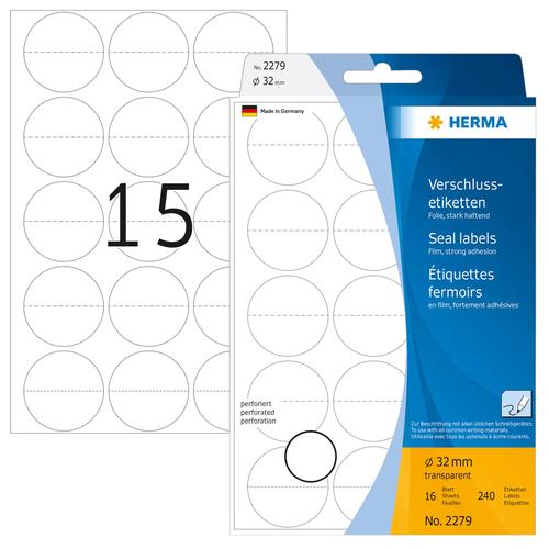 Herma Sealant. Transp. 32 mm extremely adhesive 240 pieces.