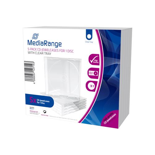 MediaRange CD Reader Box 5pcs Single clear retail