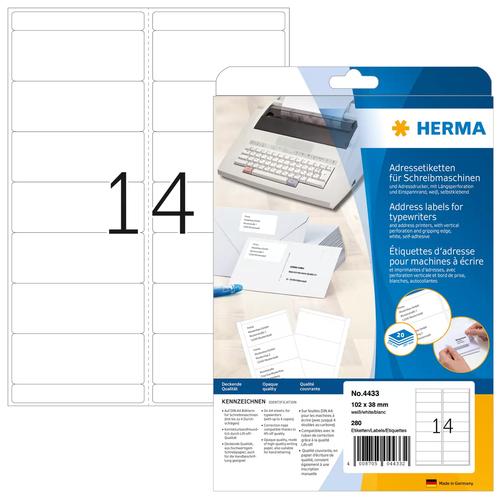 Herma Address labels. 102x38 mm Paper Rounded corners 280 pcs.