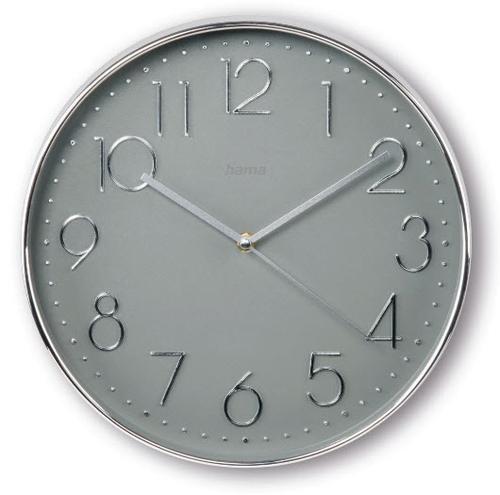 Hama Corsica Quartz Clock, Circle Grey