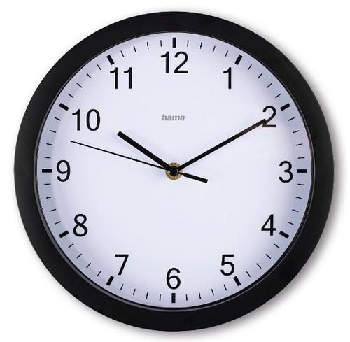 Hama Elba Quartz Clock, Round, Black
