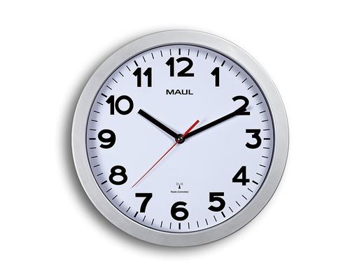 MAUL White/Silver Plastic Wall Clock 30cm incl. Battery