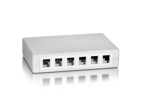 Equip Surface-mounted box 12-port Keystone unshielded white polybag