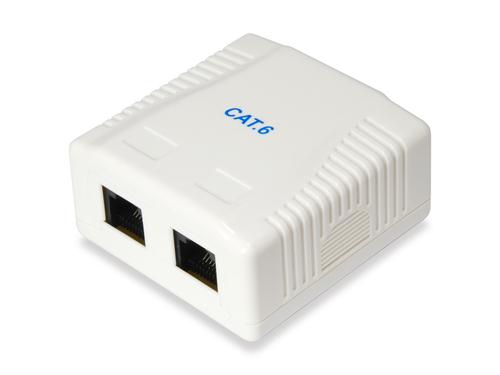 Equip Cat6 surface mount box 2-Port 2x RJ45 UTP RAL 9010 ws poly bag