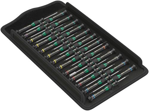 WERA Kraftform Micro Big Pack 1 Electronics Screwdriver Set (black/green, 25-piece)