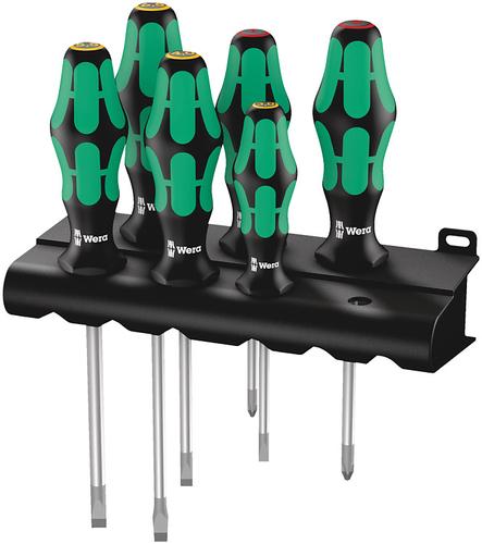 WERA Screwdriver replacement Plus Laser tip + Rack 6-piece 334/6