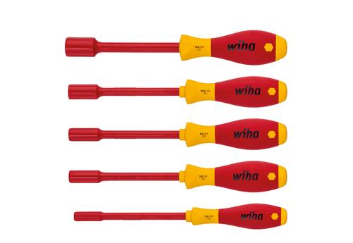 wiha Socket and screwdriver set SoftFinish electric, 5-piece (red/yellow)