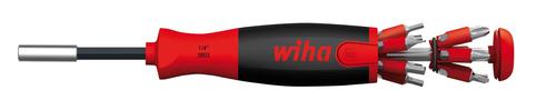 wiha Screwdriver with Bit Magazine LiftUp 25, 1/4" (black/red, 13-piece, magnetic)