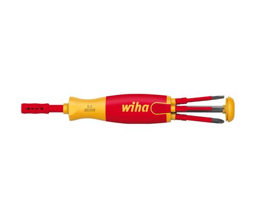 wiha Screwdriver with Bit Magazine LiftUp electric (red/yellow, 7-piece)