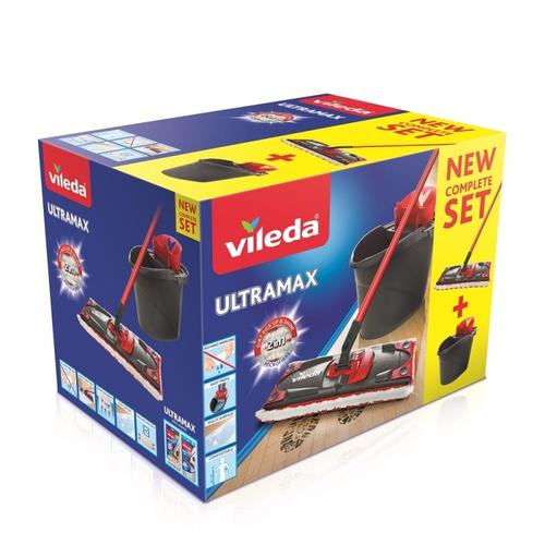 Vileda Ultramax Set Mop Dry AND Wet Black, Red