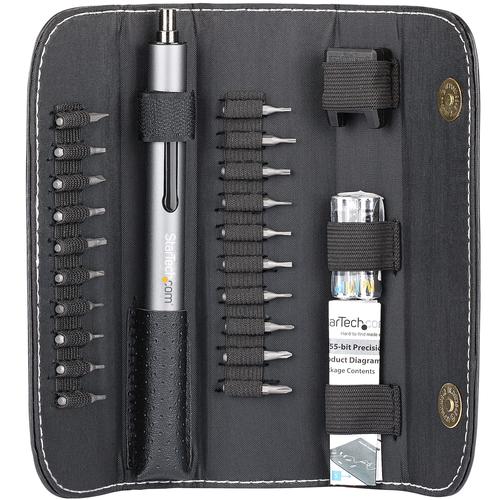 StarTech.com 20-Bit Electric Precision Screwdriver Set - Portable/Mini Battery Powered Bit Driver Kit for Electronics, Laptop, Computer, Tablet AND Phone Repairs - Magnetic - Cordless - TAA