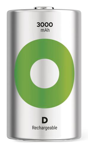 GP Batteries Recyko 3000 D industrial rechargeable Nickel-Metal Hydride (NiMH) battery, 3000 mAh, 1.2 V