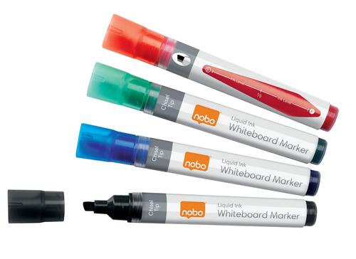 NOBO Liquid Ink Whiteboard Pens, Chisel