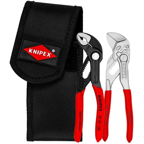 Knipex Miniature folding knife set, in tool belt pouch (red/black, 2-piece)