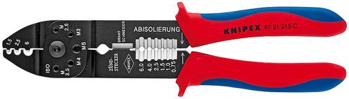 Knipex Crimping Pliers 97 21 215 C (red/blue, stripping, crimping 0.5 - 6.0mm²)